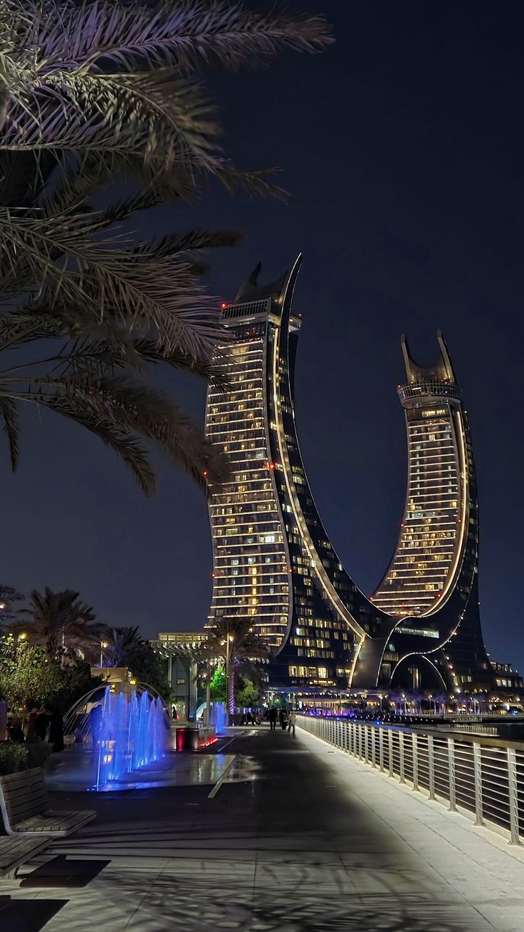 doha qatar, nightcore, night, aesthetic, places to…